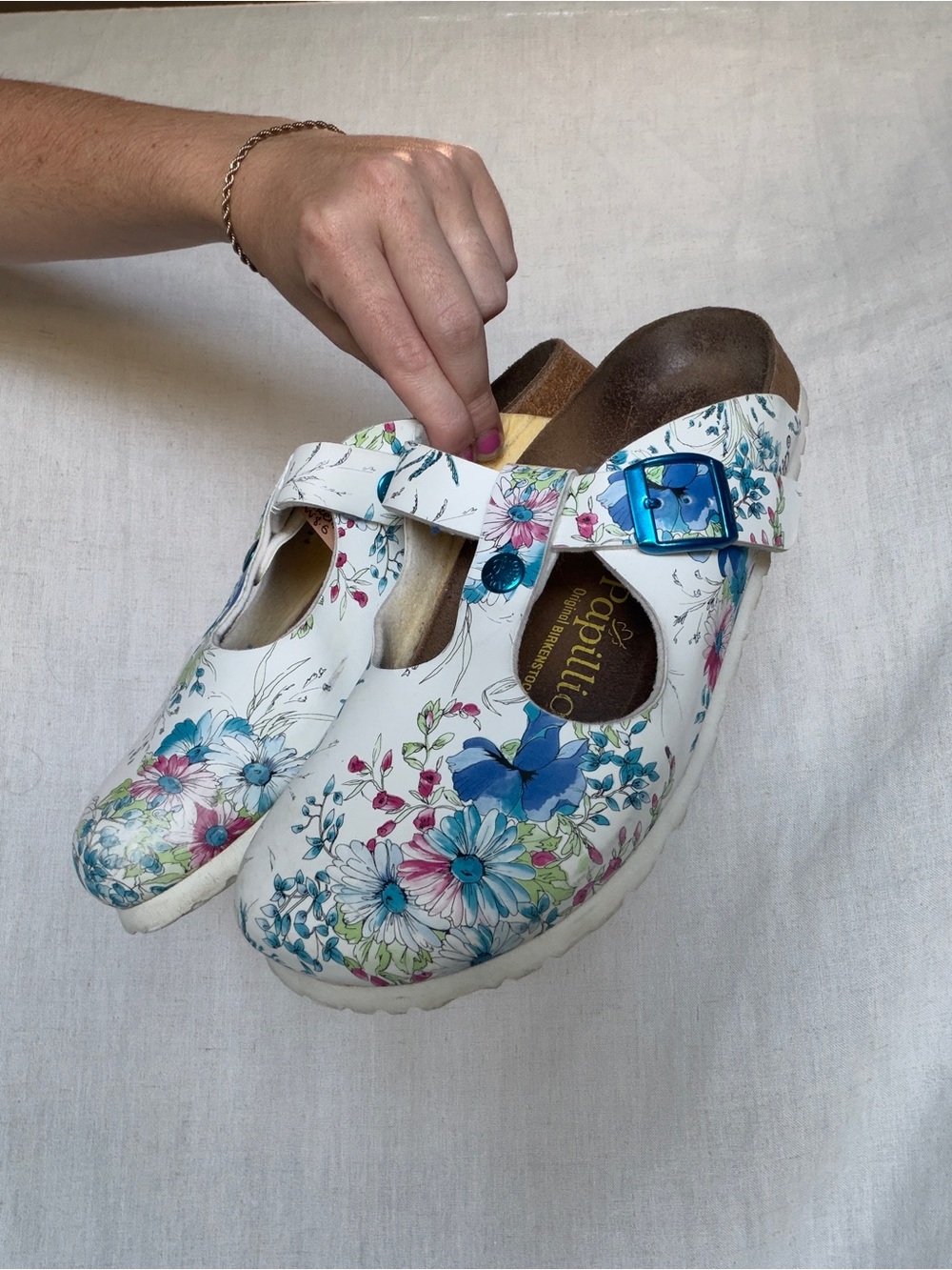 RARE Birkenstock Pappillo floral boston clog slide mules size 39 or 8.5